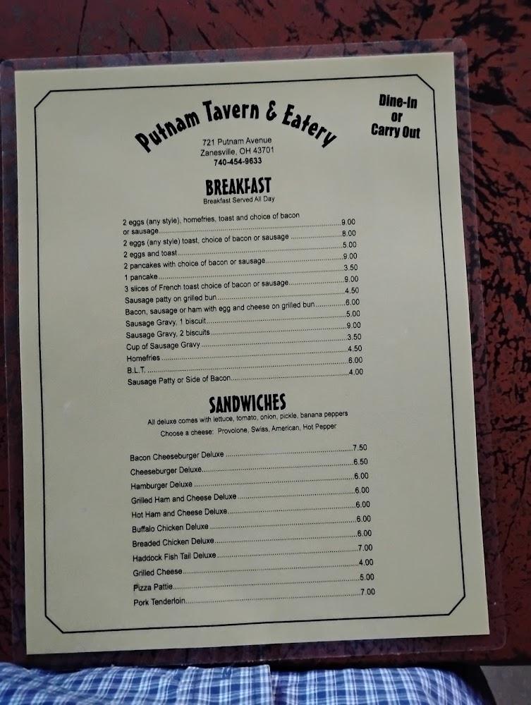 Putnam Tavern Menu image 3